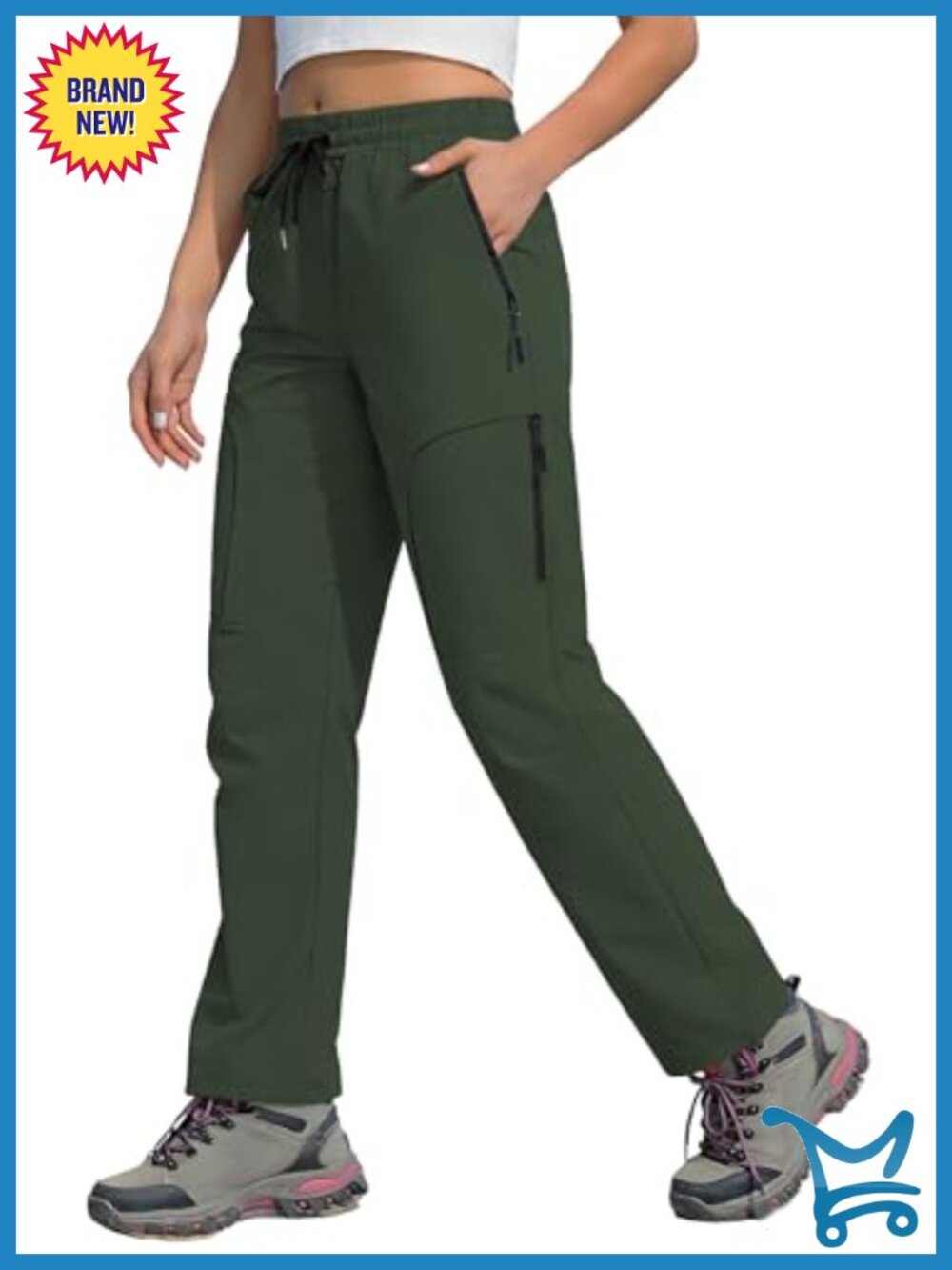 Women's UPF 50+ Hiking Cargo Pants Quick Dry Water Resistant Zipper Pockets